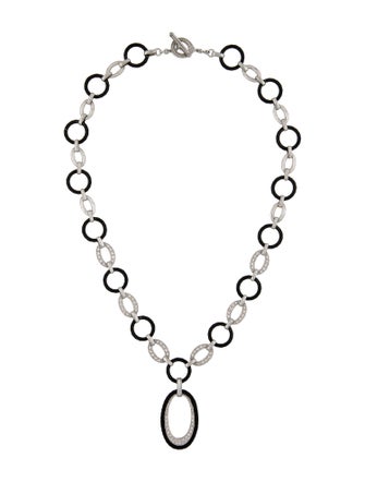 Charriol Diamond Celtic Noir Link Pendant Necklace}