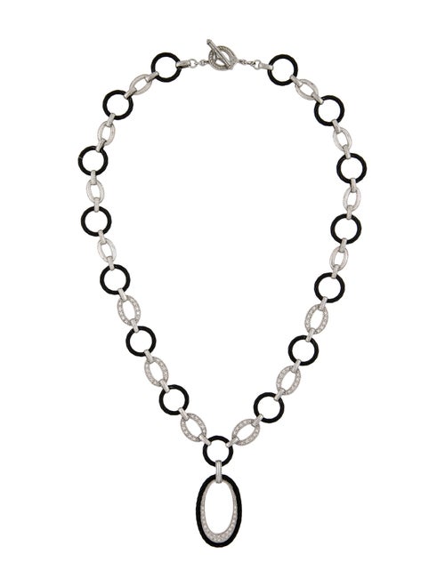 Charriol Diamond Celtic Noir Link Pendant Necklace}