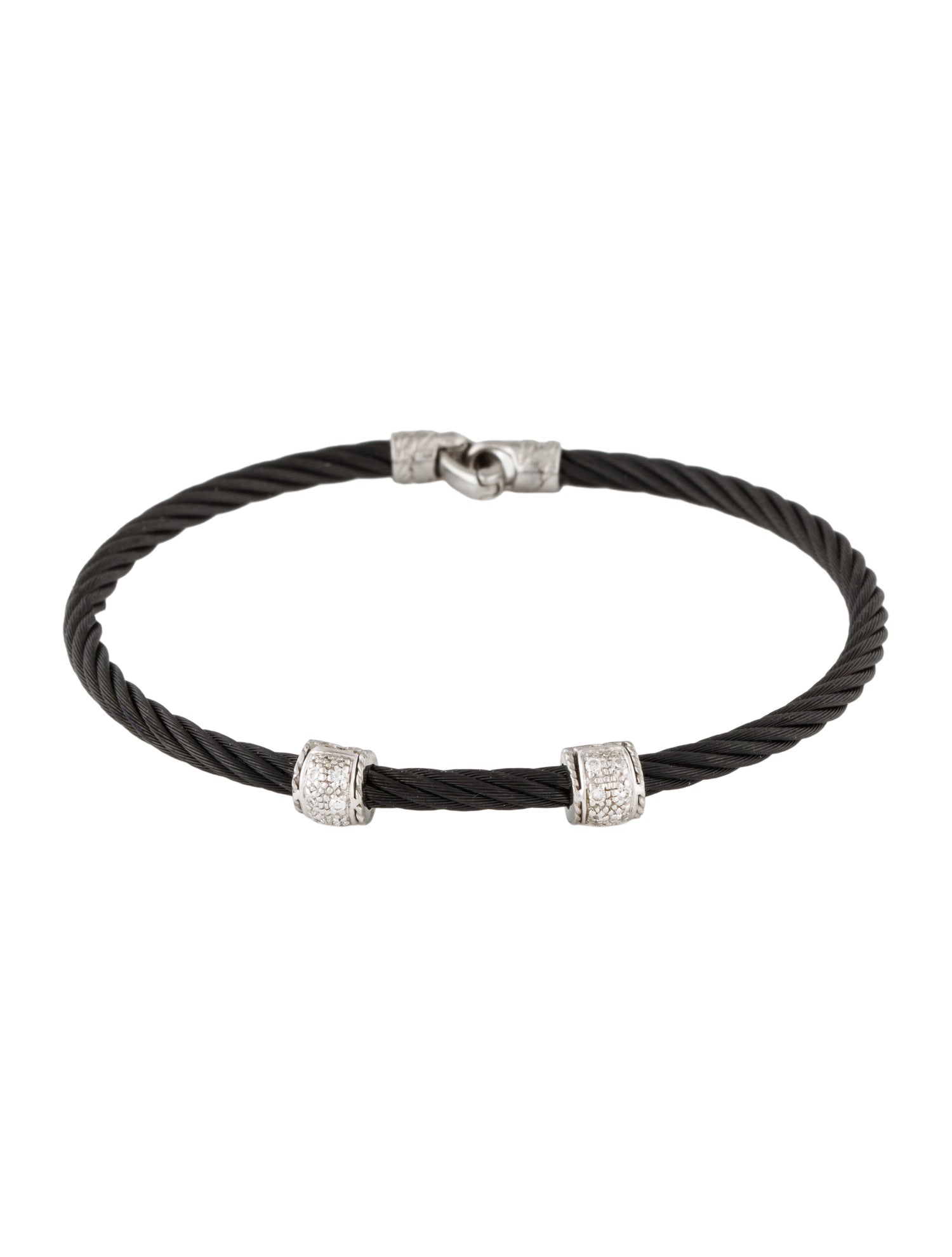 Charriol Diamond 2 Station Cable Bangle Bracelet
