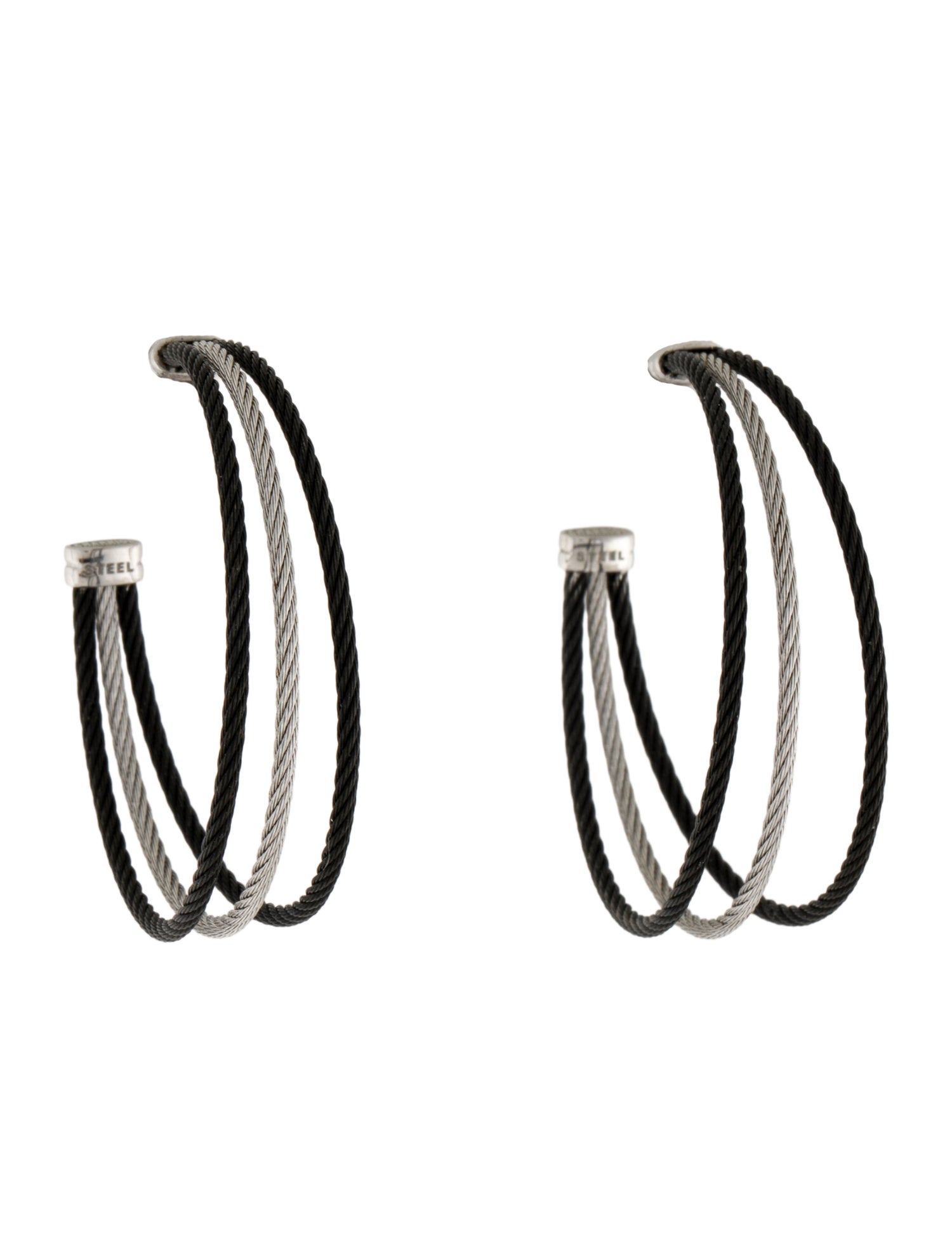 Charriol Two-Tone Noir Hoop Earrings