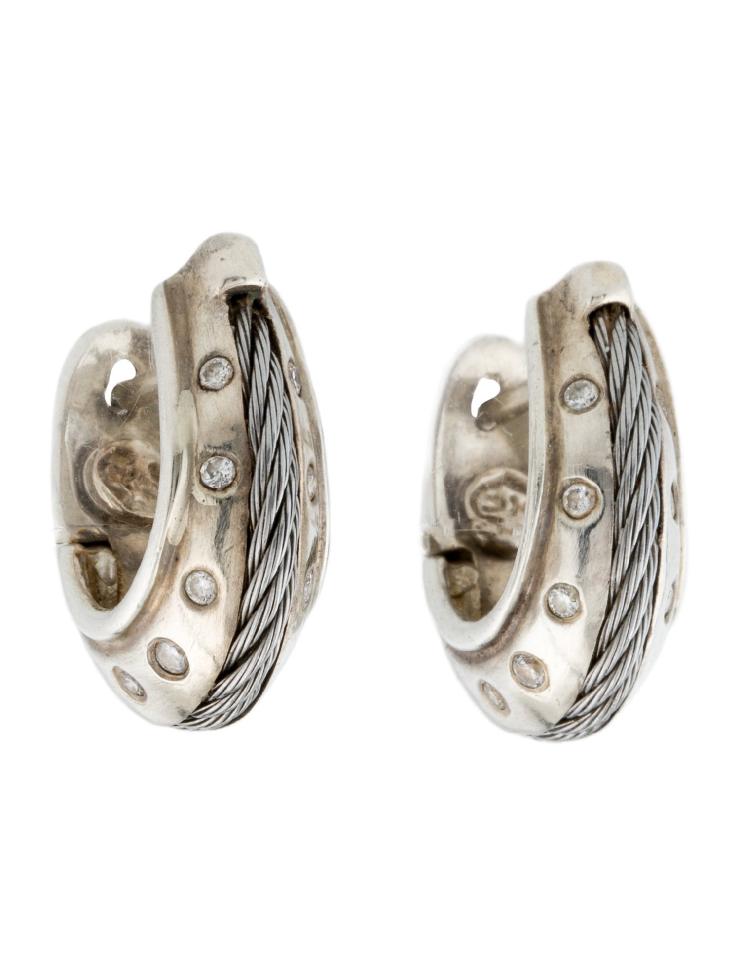 Charriol Diamond Cable Huggie Earrings