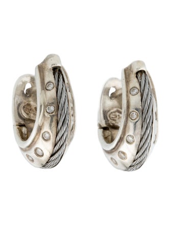 Charriol Diamond Cable Huggie Earrings