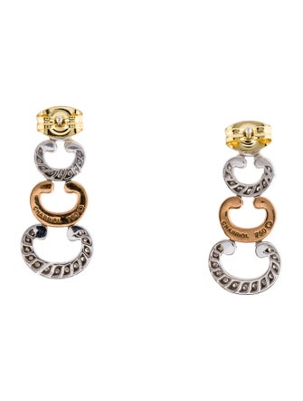 Charriol 18K Diamond 3 'C' Drop Earrings