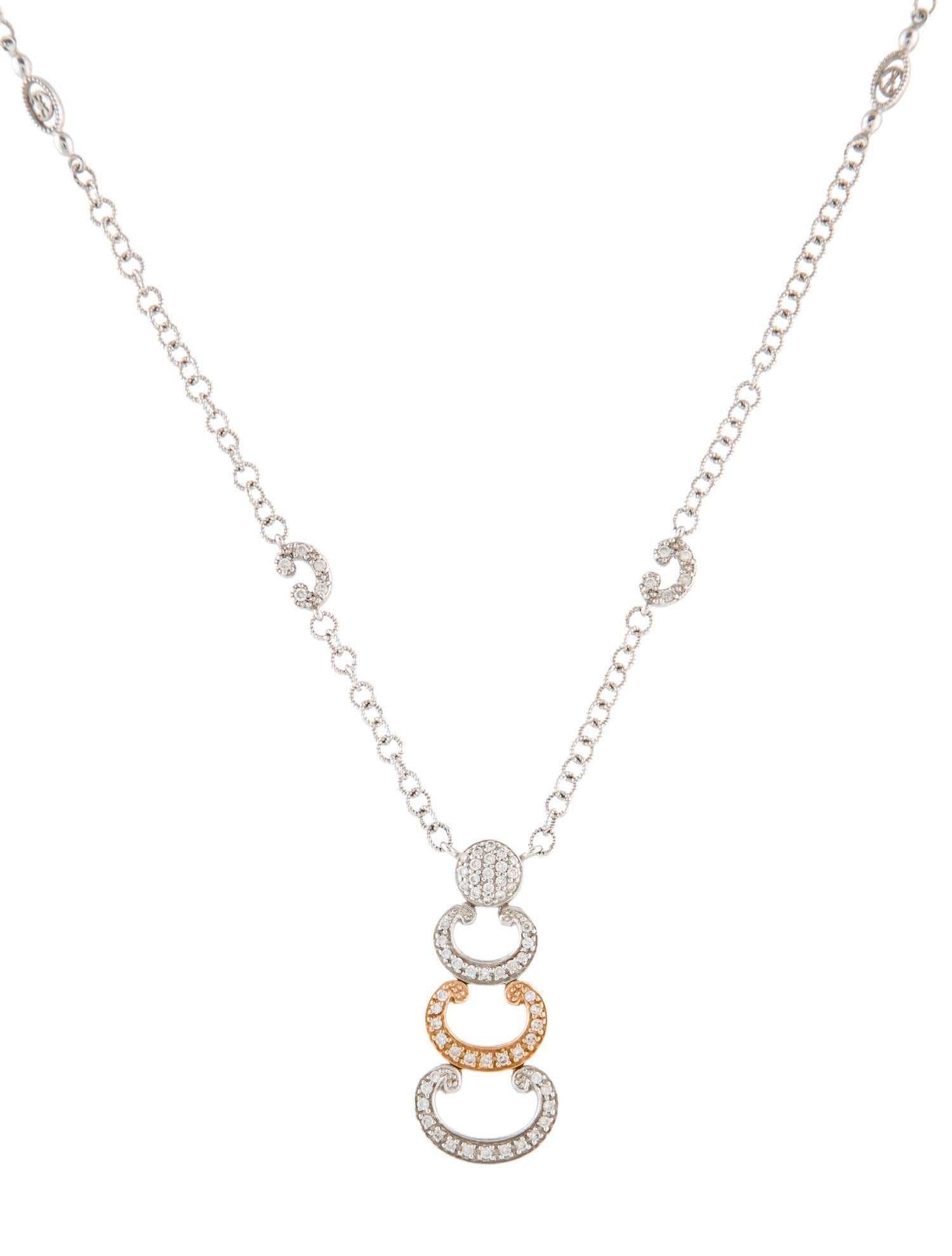 Charriol 18K Diamond 3 'C' Pendant Necklace