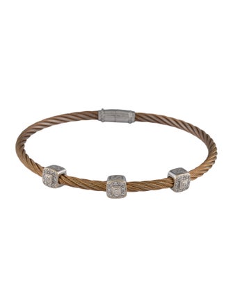 Charriol Diamond Cable Three Station Bracelet