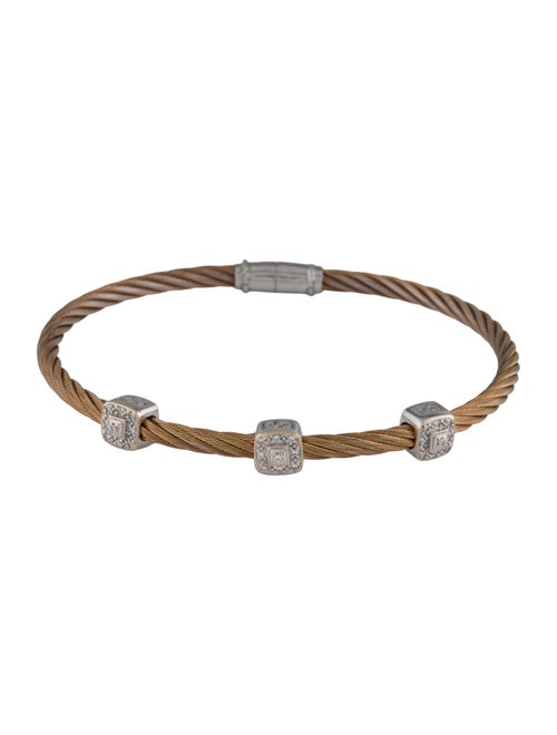 Charriol Diamond Cable Three Station Bracelet