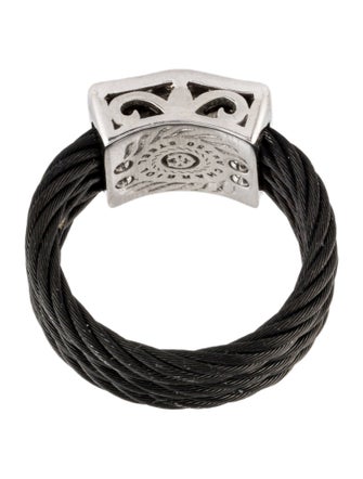 Charriol Diamond Celtic Noir Nautica Cable Cocktail Ring