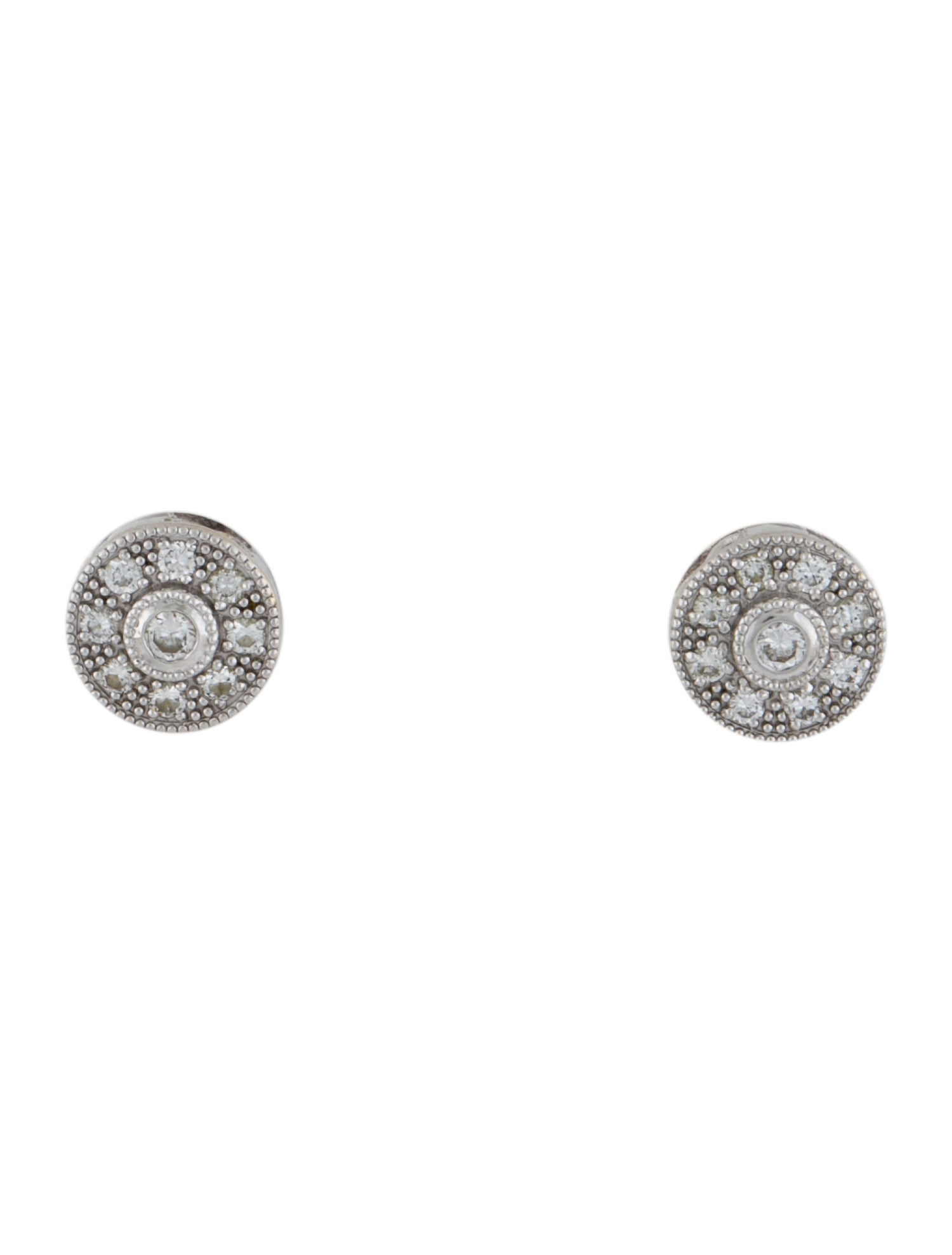 Charriol 18K Diamond Flamme Blanche Stud Earrings