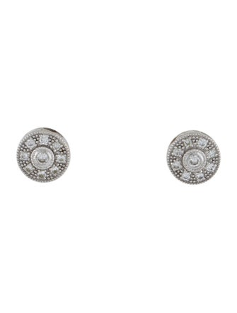 Charriol 18K Diamond Flamme Blanche Stud Earrings