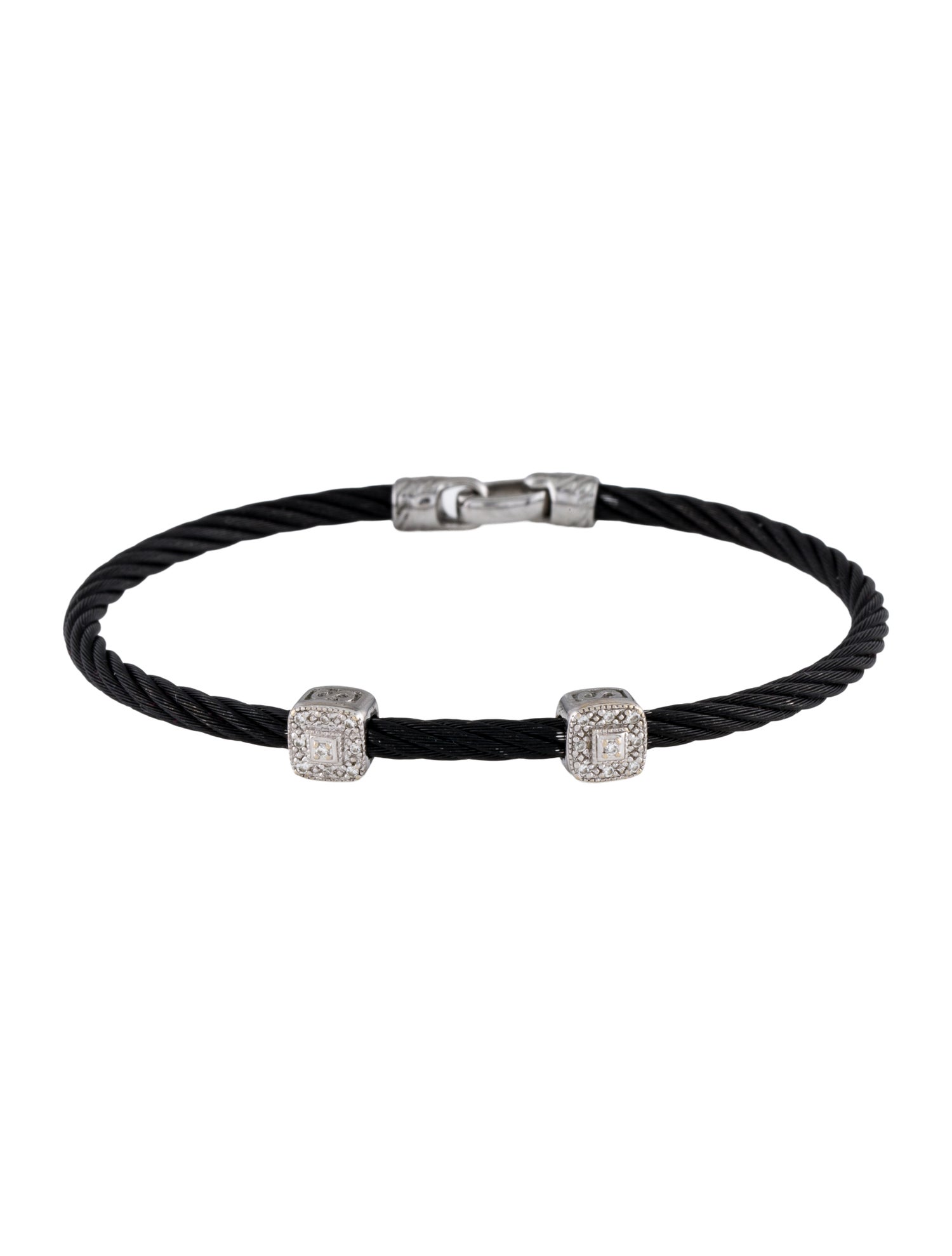 Charriol Diamond Celtic Noir Double Station Bracelet+