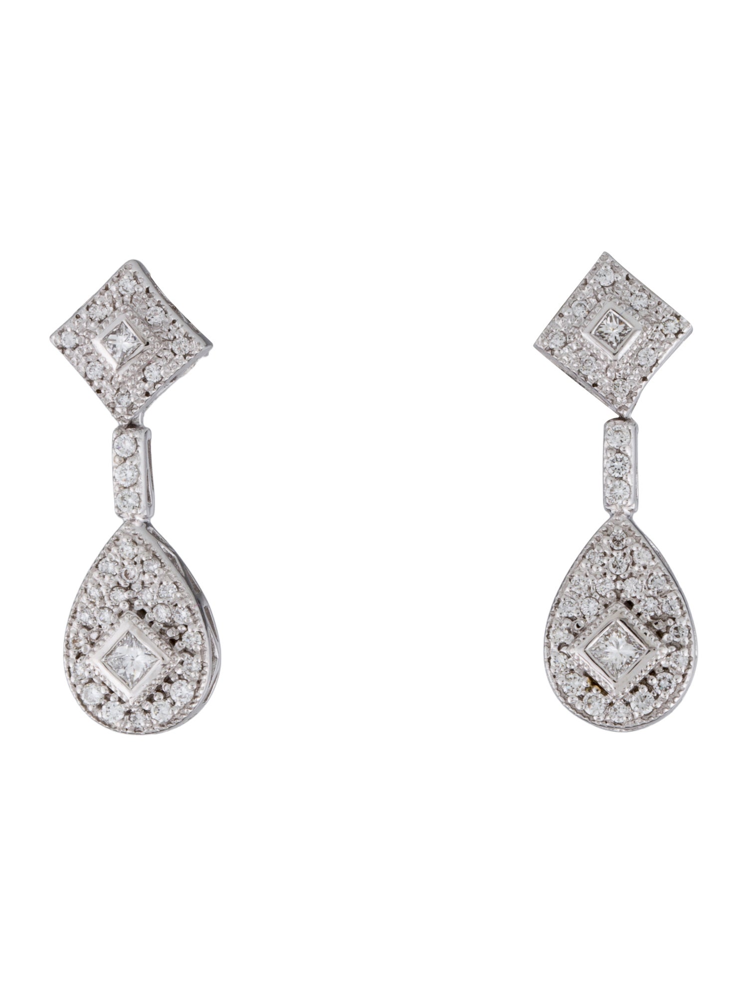 Charriol 18K Diamond Drop Earrings