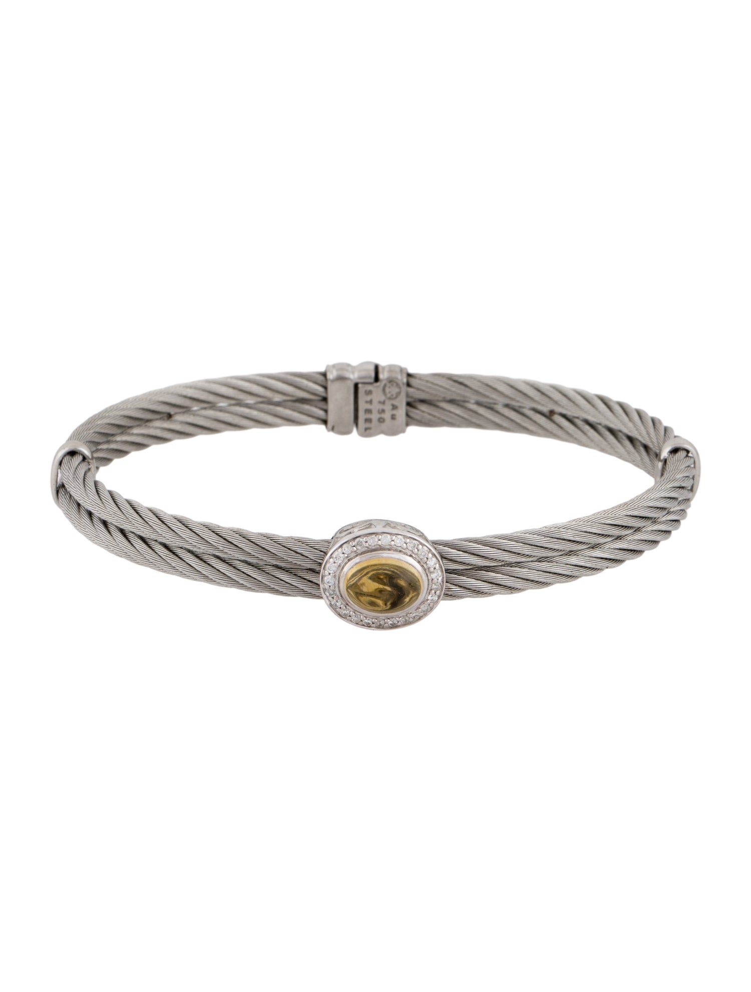 Charriol Citrine & Diamond Cable Bracelet