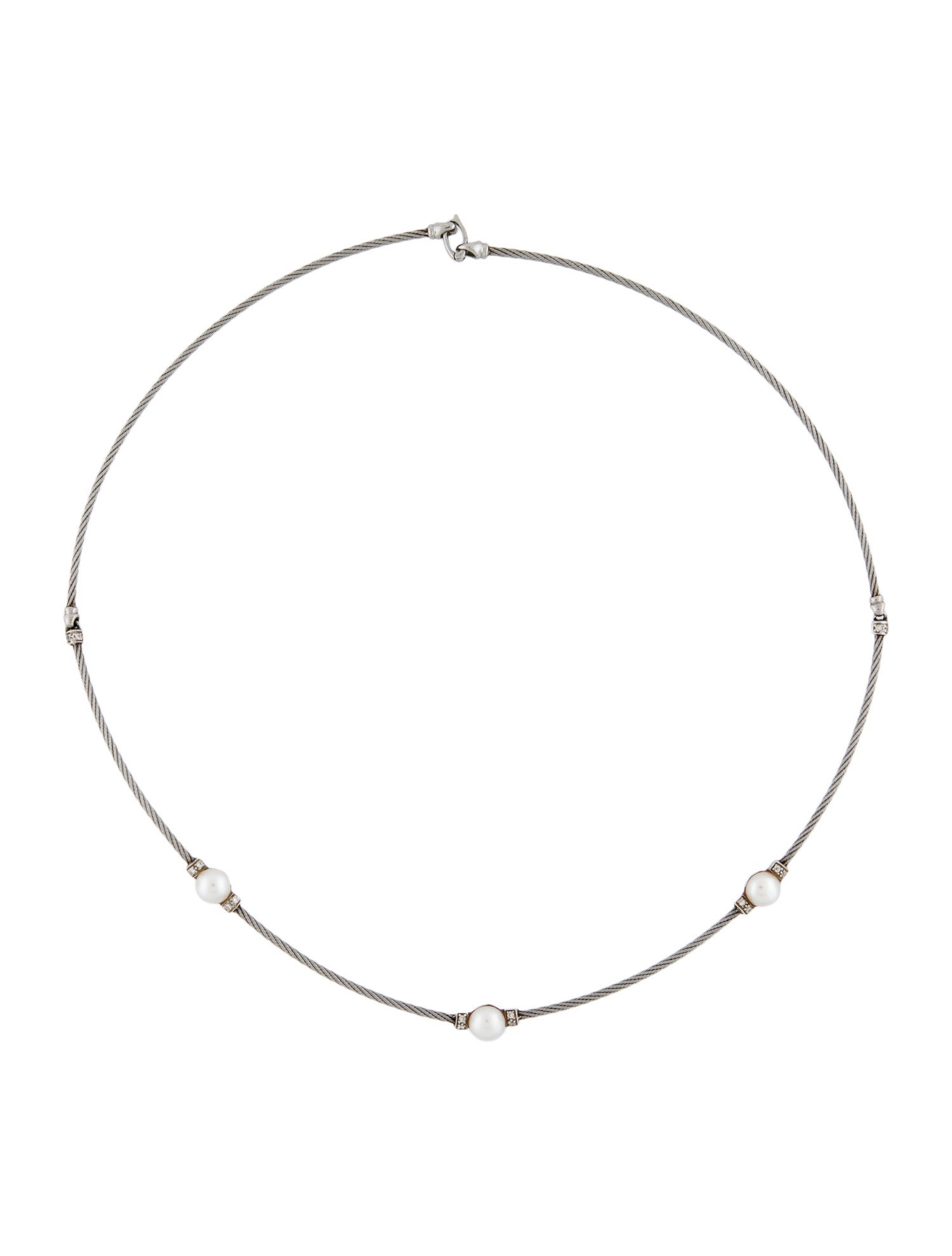 Charriol Pearl & Diamond Cable Choker