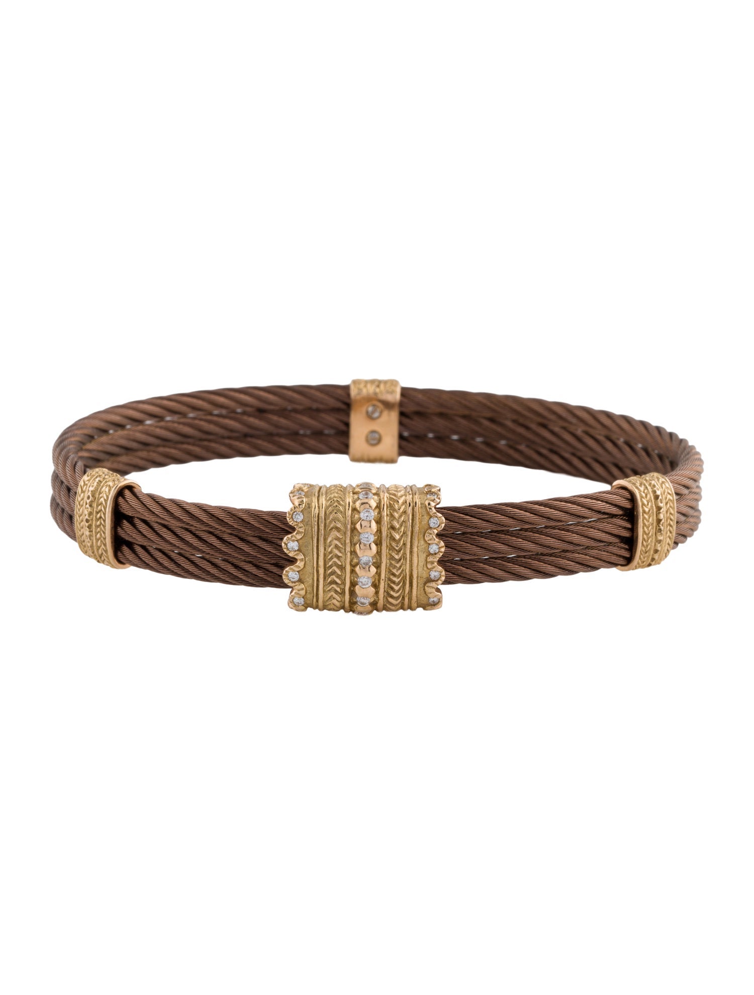 Charriol 18K Diamond Celtique Triple-Row Cable Bracelet