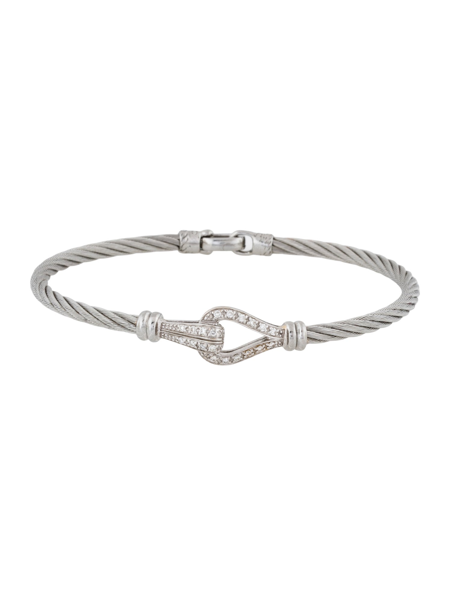 Charriol Diamond Cable Bangle Bracelet