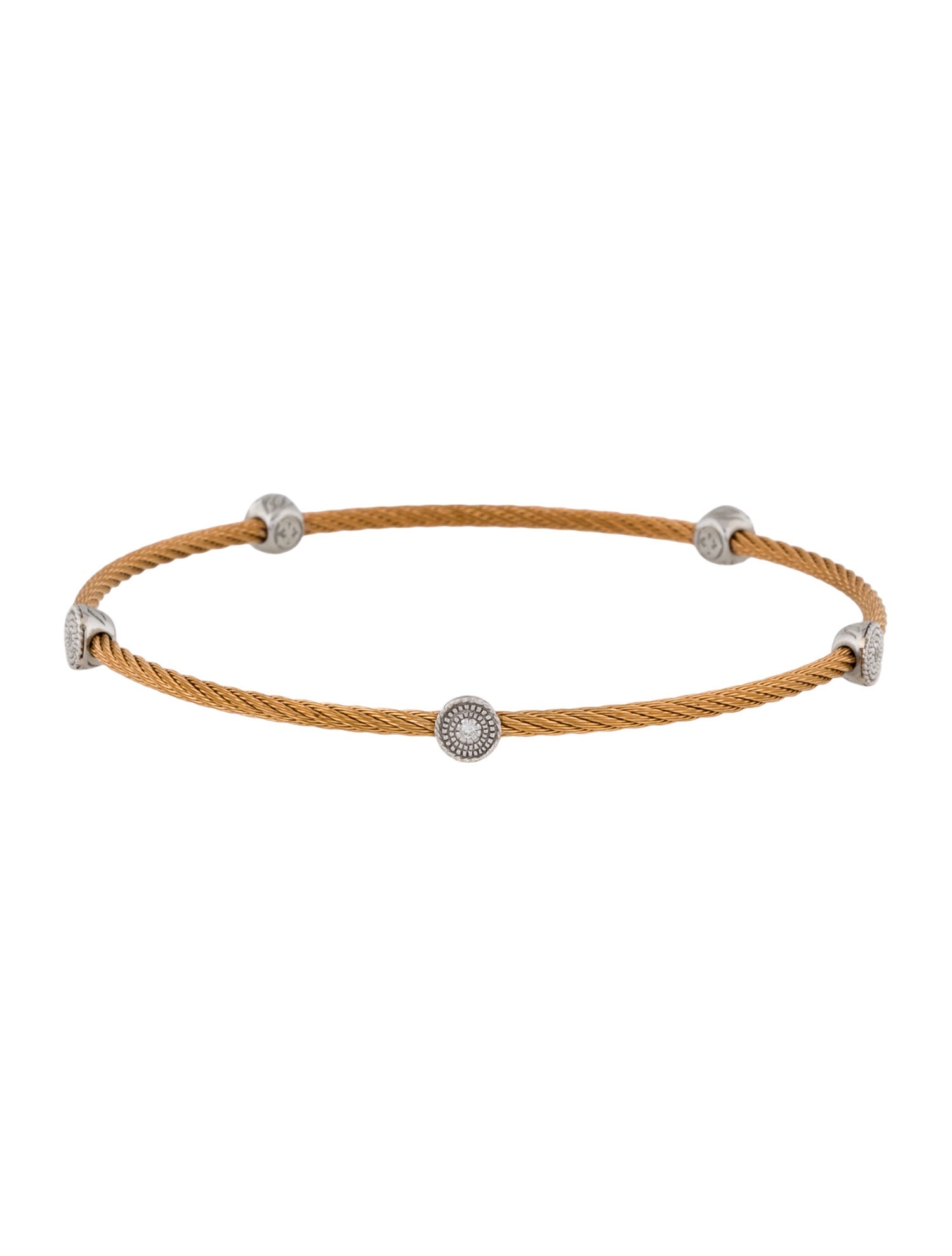 Charriol Diamond Five Station Bangle Bracelet