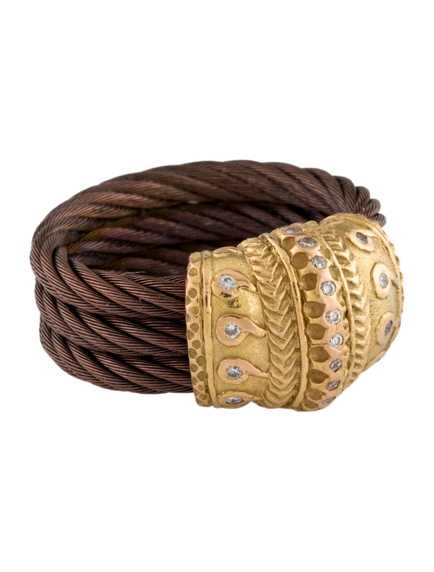 Charriol 18K and Steel Diamond Ring