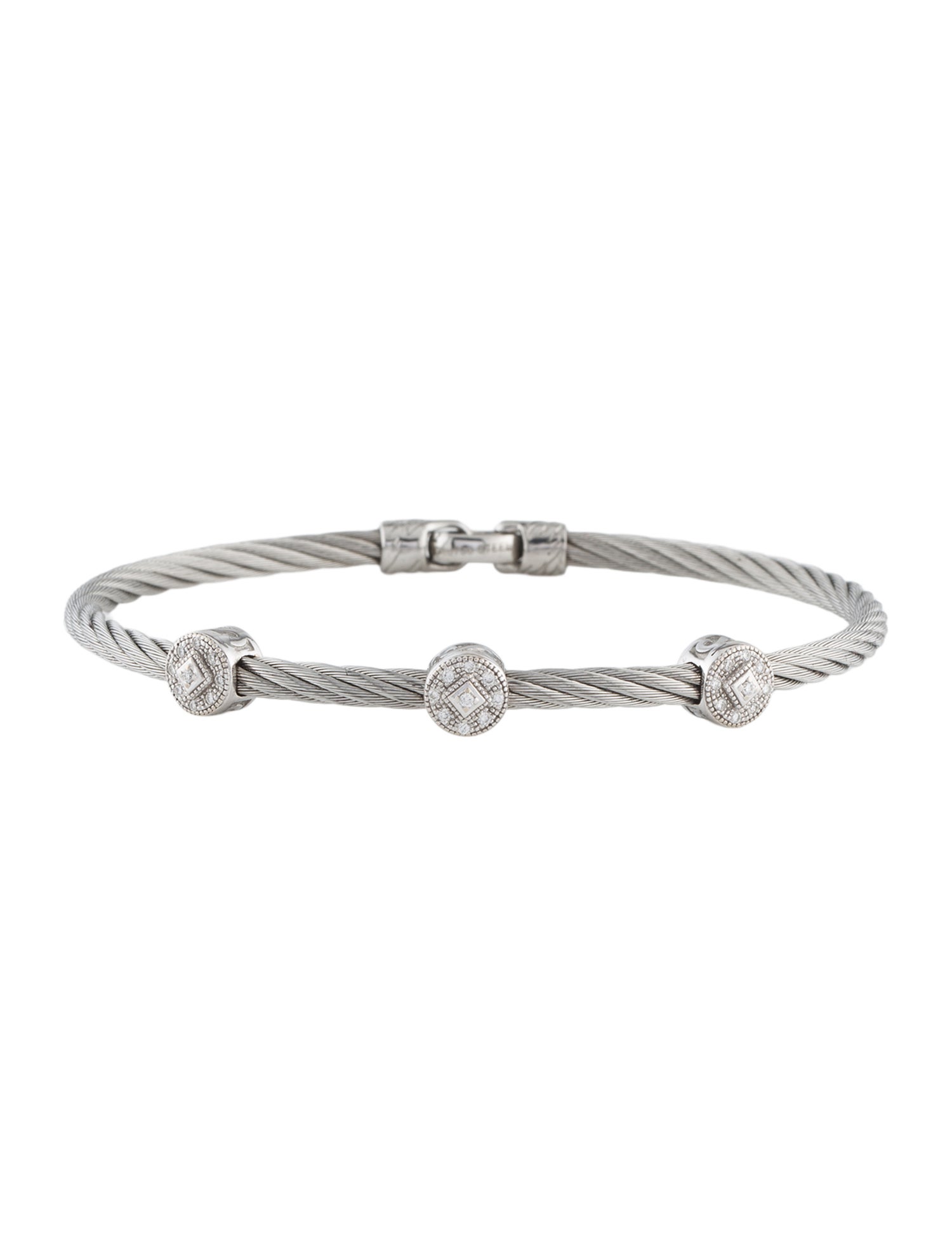 Charriol Diamond Cable Station Bracelet