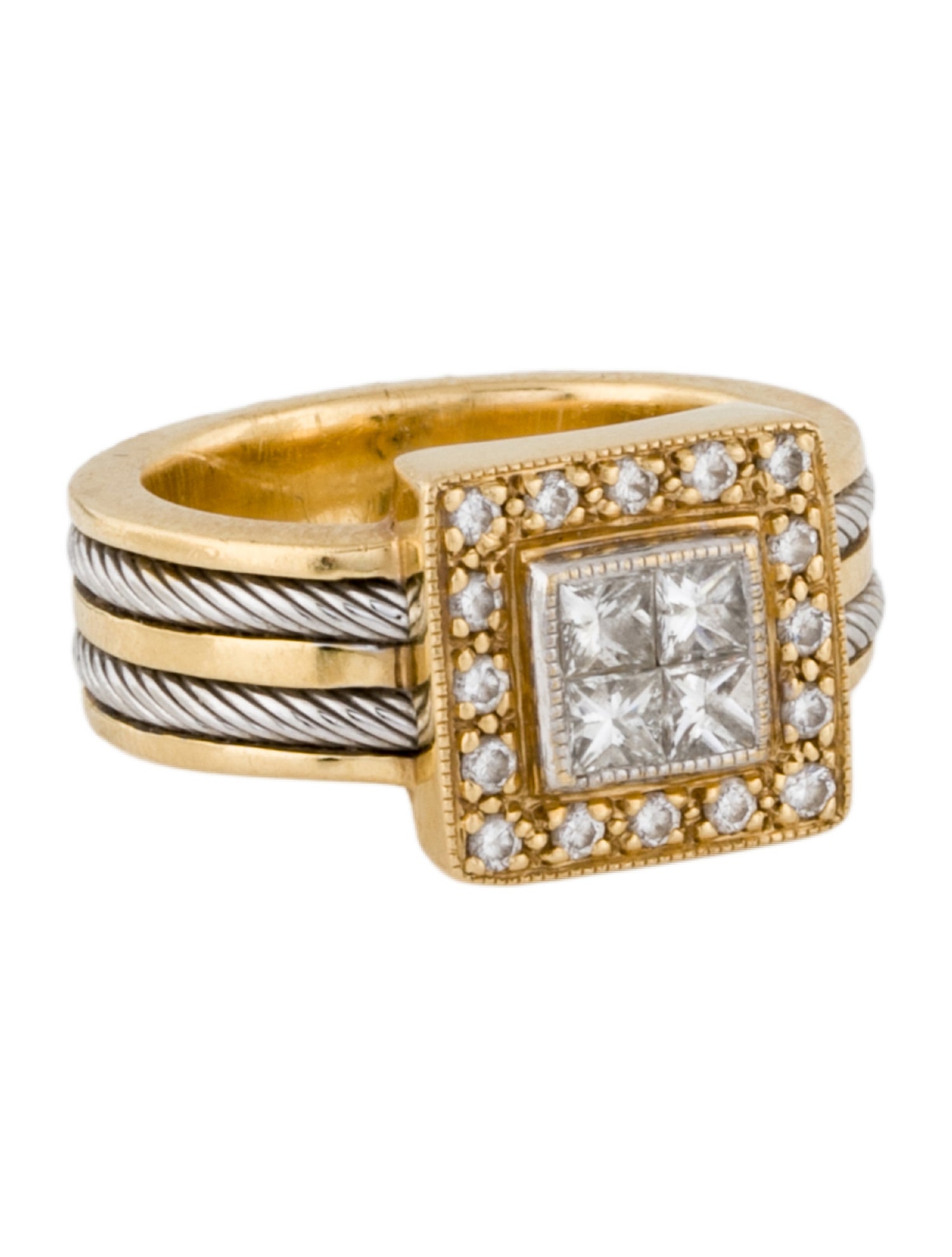 Charriol 18K Diamond Signet Ring
