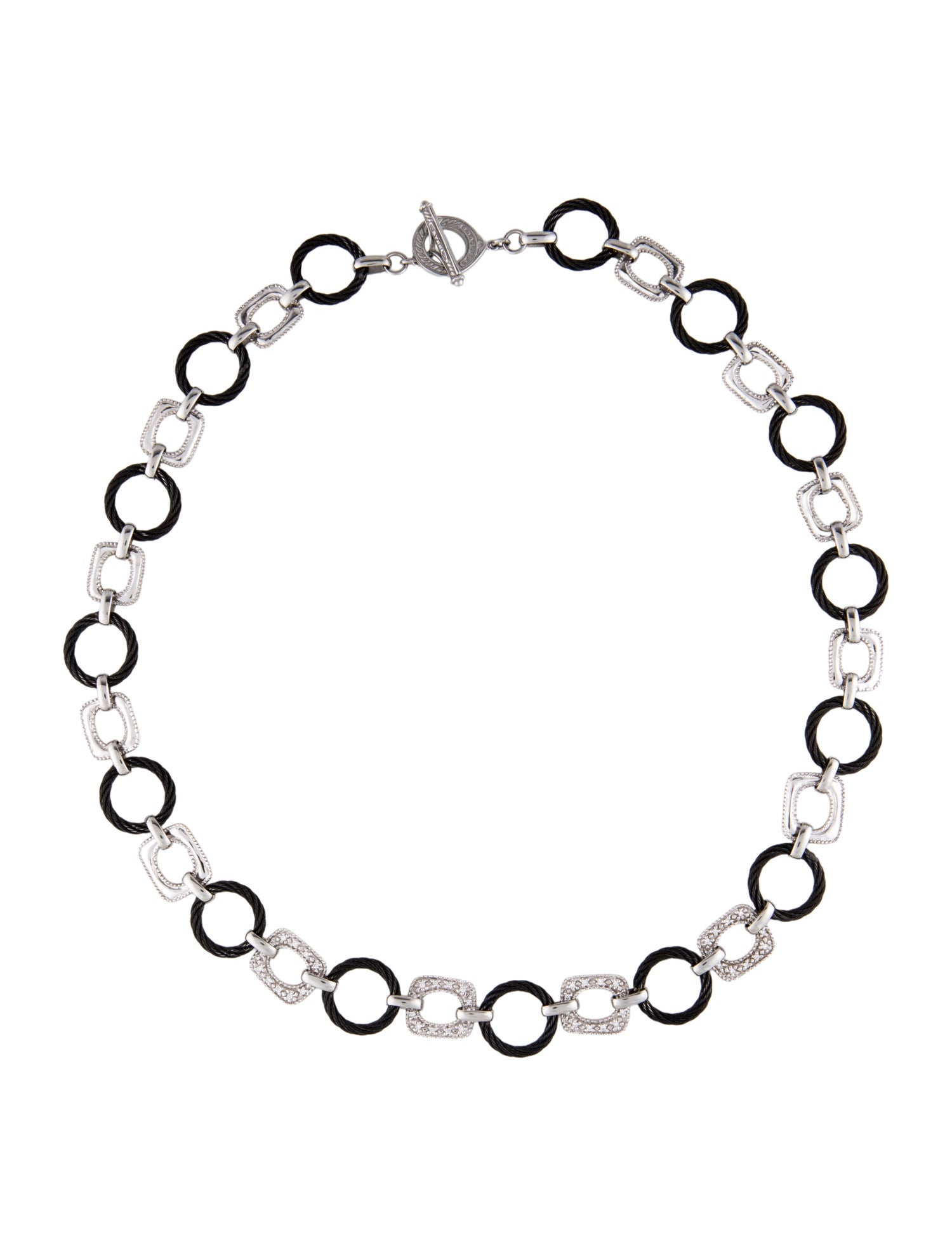 Charriol Diamond Circle Link Necklace