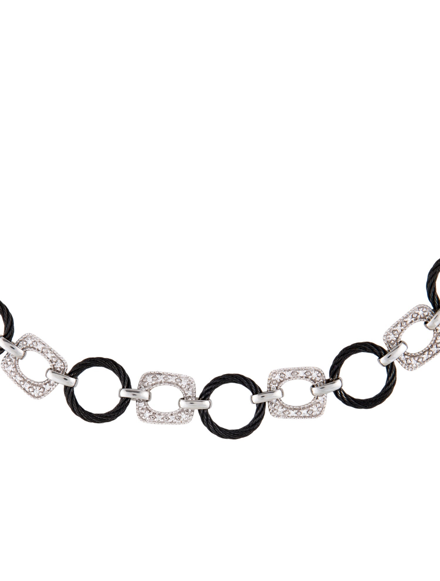 Charriol Diamond Circle Link Necklace