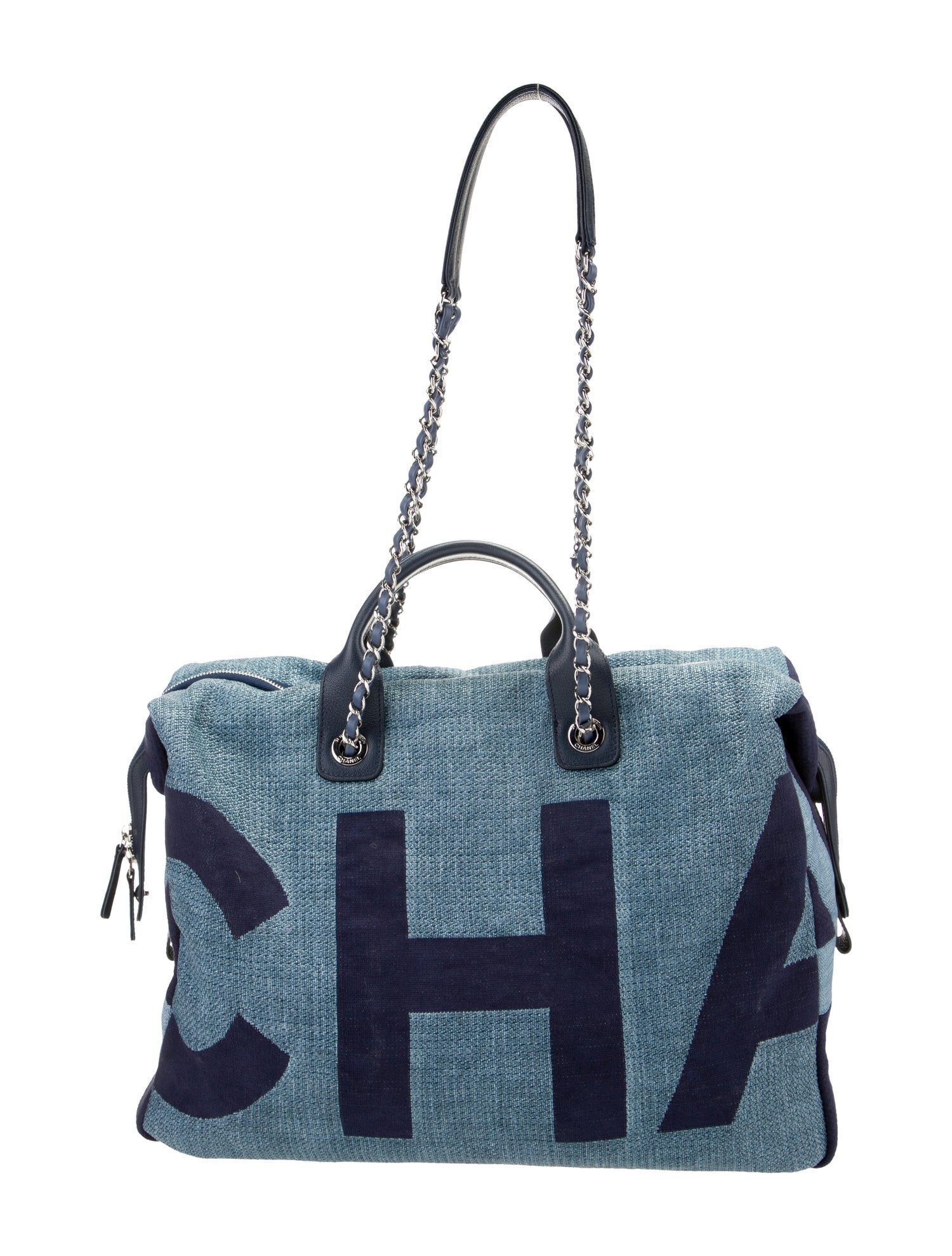 Chanel Maxi Bowling Bag Blue Handle Bags, Handbags CHA1003646 The