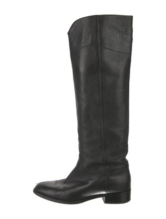 Chanel Interlocking CC Logo Leather Riding Boots