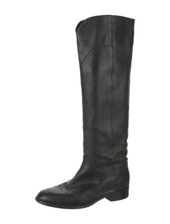 Chanel Interlocking CC Logo Leather Riding Boots
