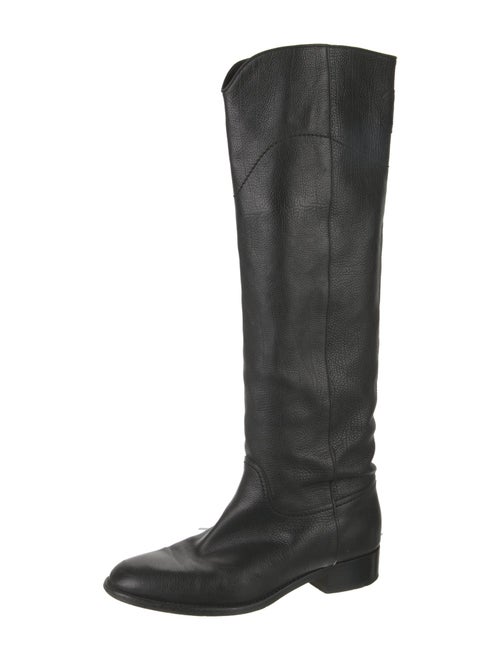 Chanel Interlocking CC Logo Leather Riding Boots