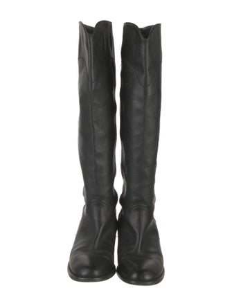 Chanel Interlocking CC Logo Leather Riding Boots
