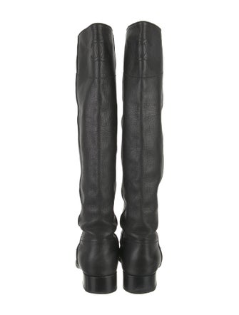 Chanel Interlocking CC Logo Leather Riding Boots