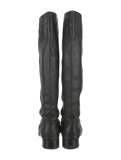 Chanel Interlocking CC Logo Leather Riding Boots