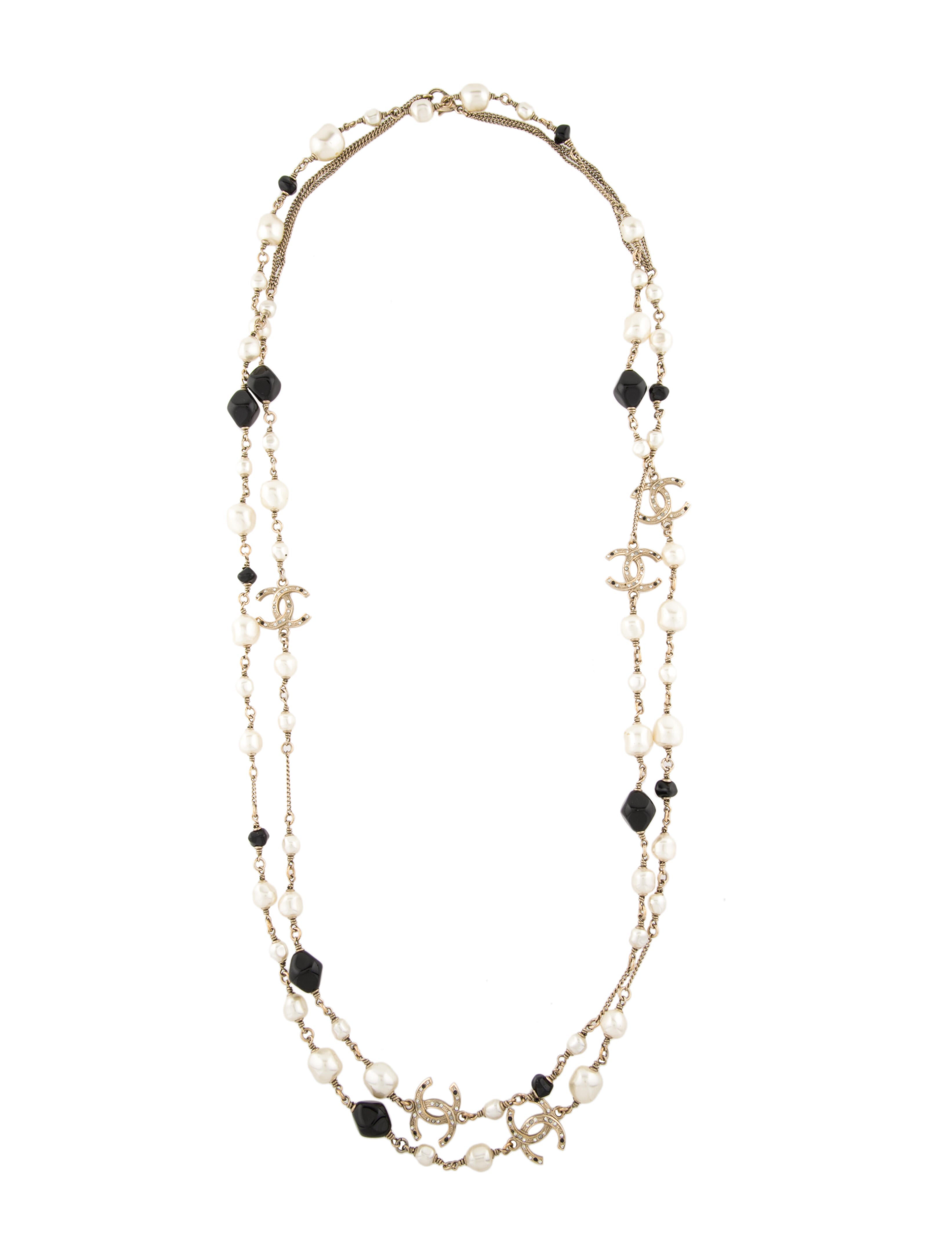 Chanel Faux Pearl, Strass, Resin & Enamel Bead Necklace