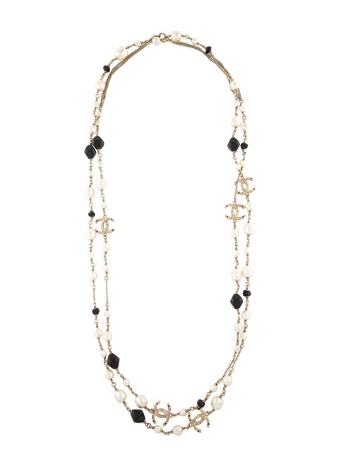 Chanel Faux Pearl, Strass, Resin & Enamel Bead Necklace