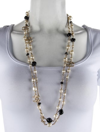 Chanel Faux Pearl, Strass, Resin & Enamel Bead Necklace