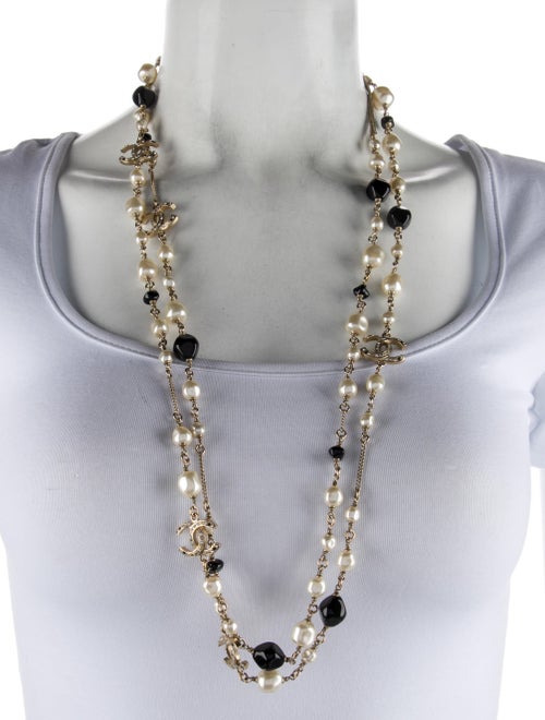 Chanel Faux Pearl, Strass, Resin & Enamel Bead Necklace