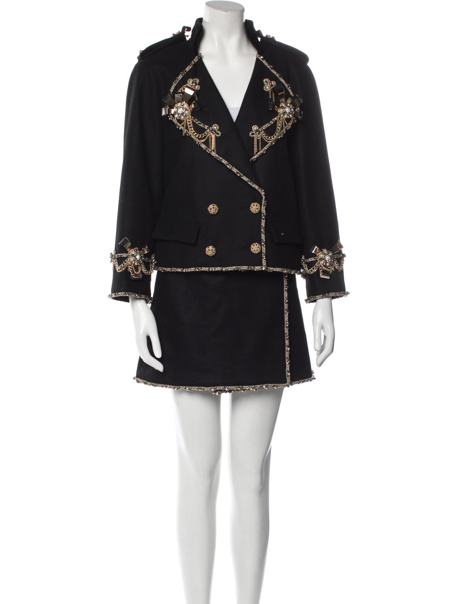 Chanel 2015 Printed Skirt Suit - Black Suits and Sets, Clothing ...