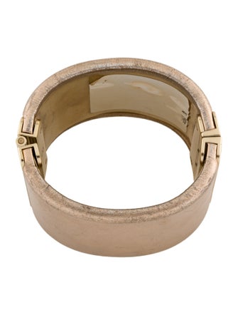 Chanel Leather CC Hinged Bangle Bracelet