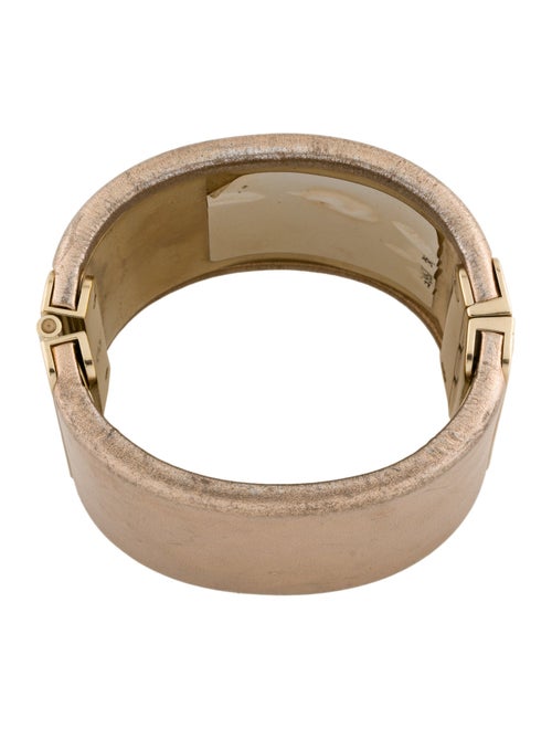 Chanel Leather CC Hinged Bangle Bracelet