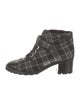 Chanel 2008 Plaid Print Combat Boots