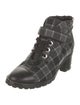 Chanel 2008 Plaid Print Combat Boots