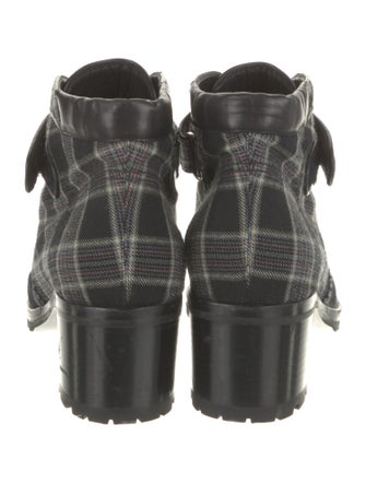 Chanel 2008 Plaid Print Combat Boots