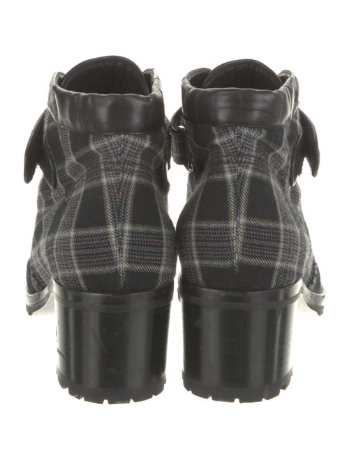 Chanel 2008 Plaid Print Combat Boots