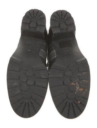 Chanel 2008 Plaid Print Combat Boots