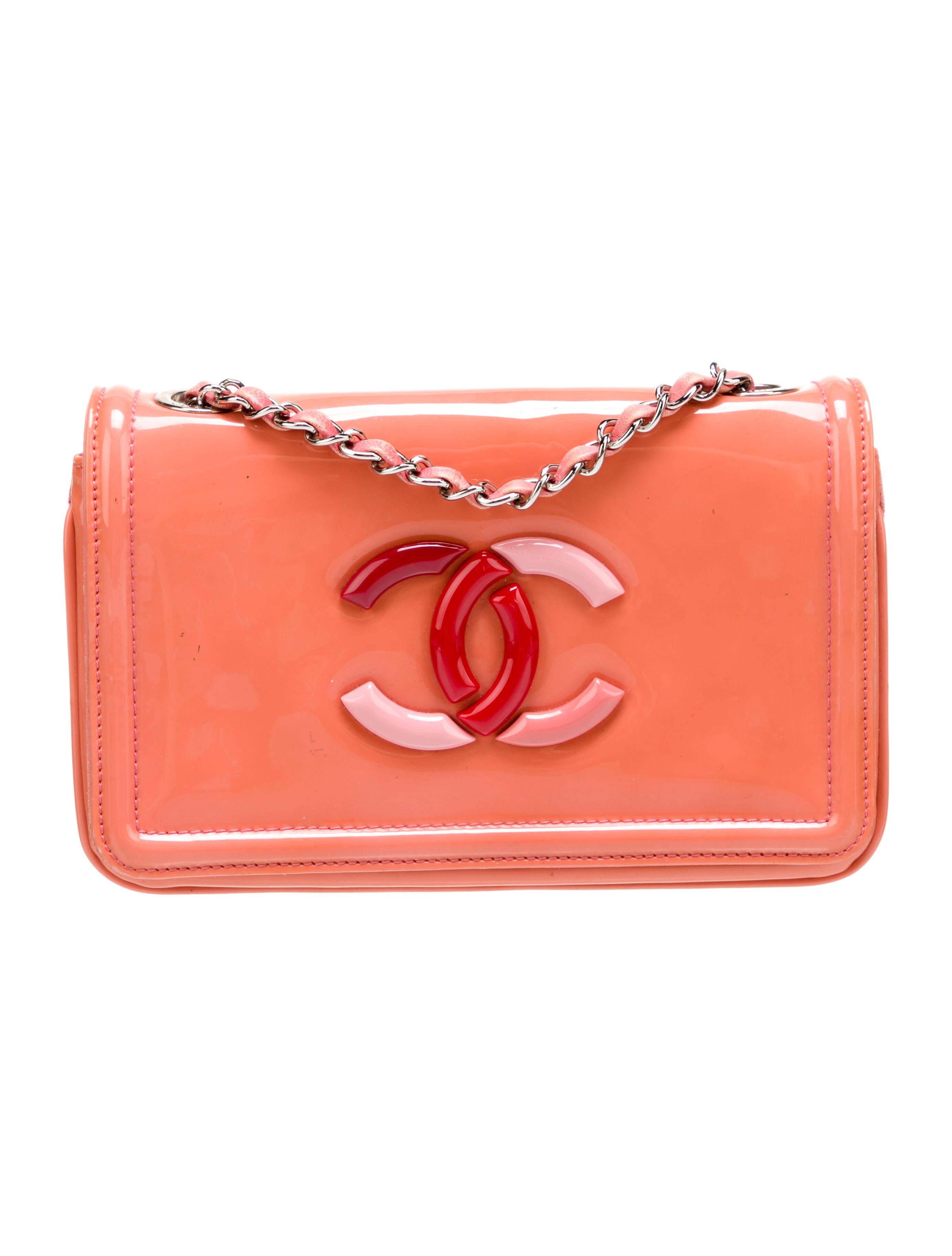 Chanel Lipstick Patent Flap Bag Orange Crossbody Bags, Handbags