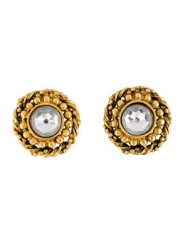 Chanel Clip-On Vintage Strass Earrings