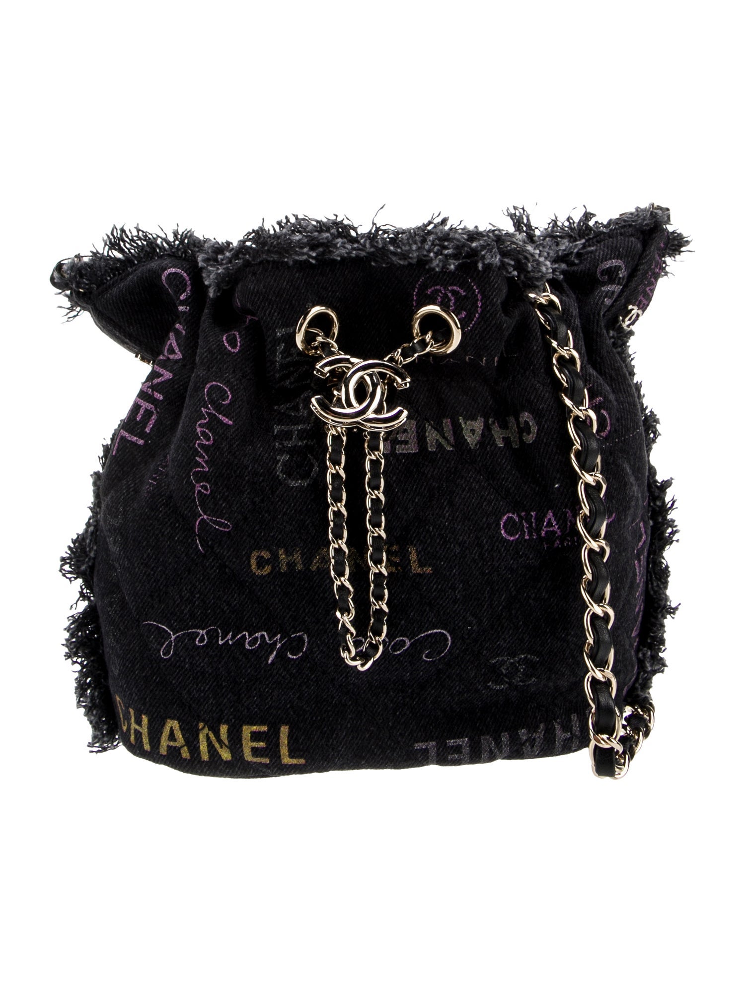 Chanel 2022 Small Denim Mood Bucket Bag w/Tags Black Bucket Bags, Handbags CHA1018803 The