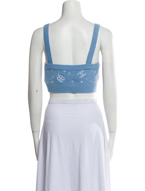 Chanel Cashmere V-Neck Crop Top