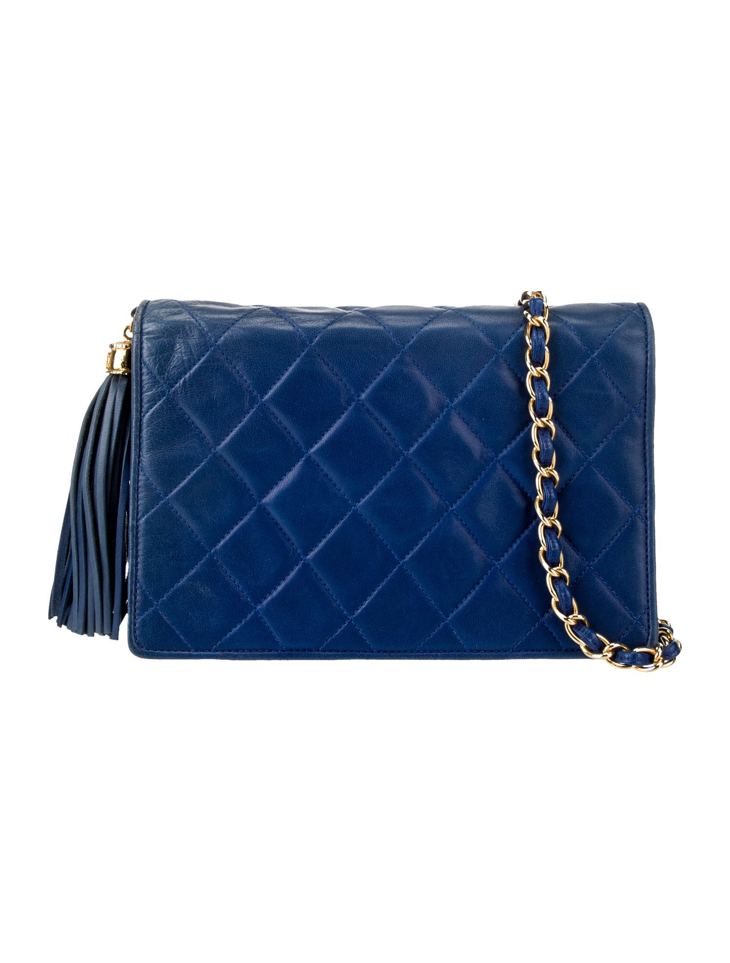 Chanel Vintage Quilted Crossbody Blue Crossbody Bags, Handbags