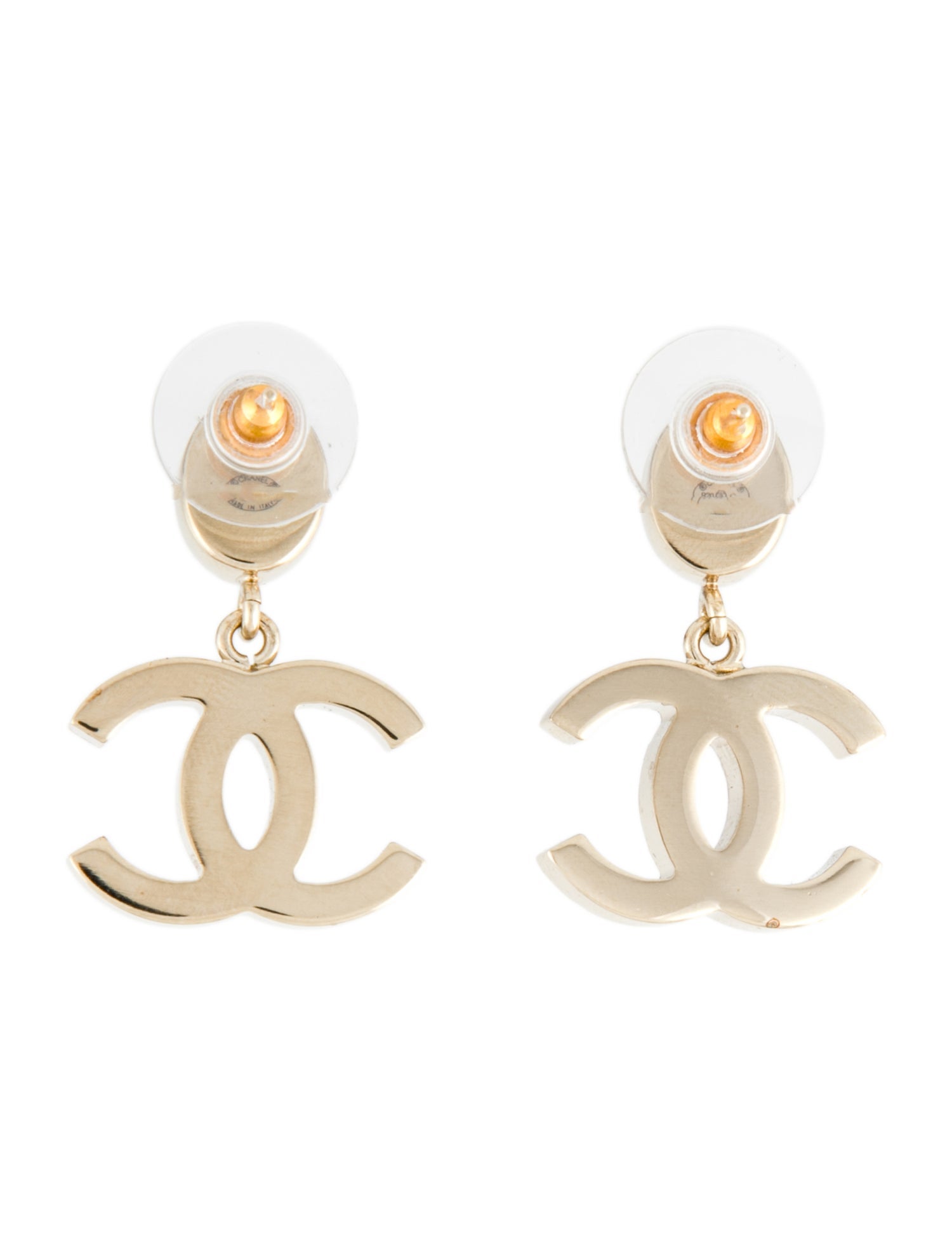 Chanel 2020 Faux Pearl & Resin CC Drop Earrings GoldPlated Drop